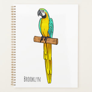 Agenda Ilustração de desenho animado com arara-arara-azul