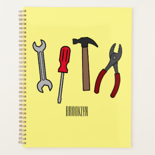 Agenda Ilustração de desenho animado com ferramentas de c