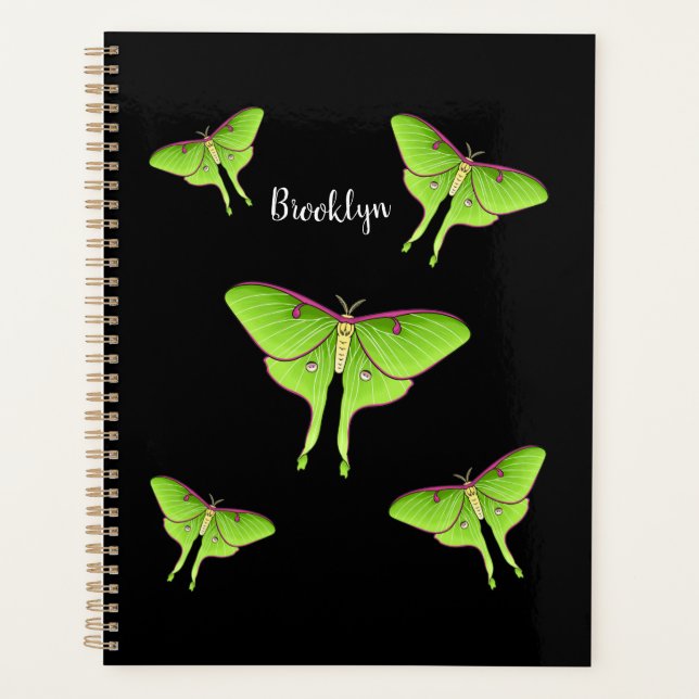 Agenda Ilustração de desenho animado da mariposa Luna (Frente)
