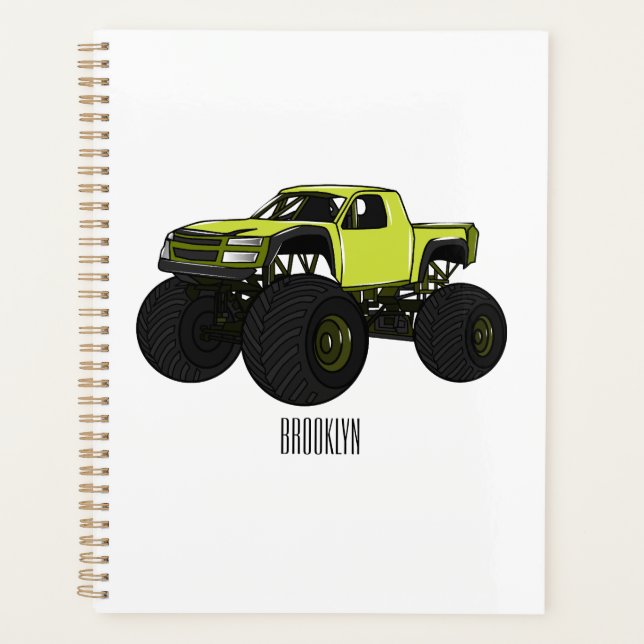 Agenda Ilustração de desenho animado de caminhão monstro (Frente)