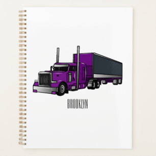 Agenda Ilustração de desenho animado de caminhão semirreb