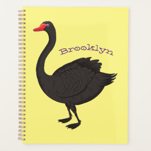 Agenda Ilustração de desenho animado de cisne preto