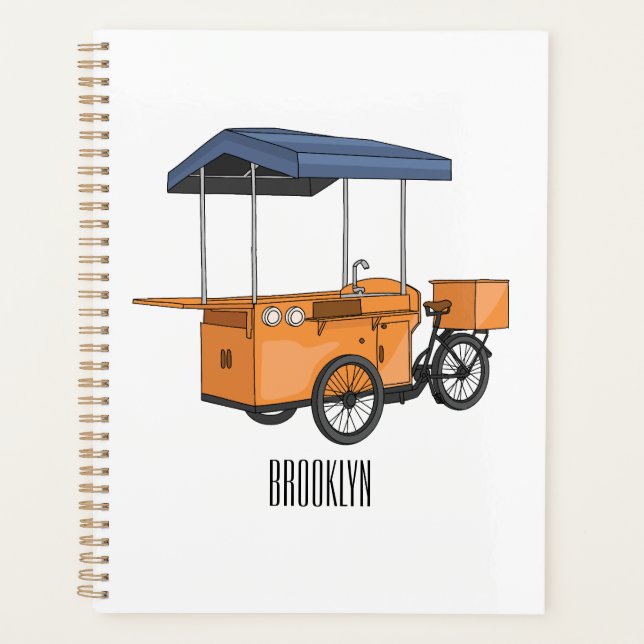 Agenda Ilustração de desenho animado de comida de bicicle (Frente)