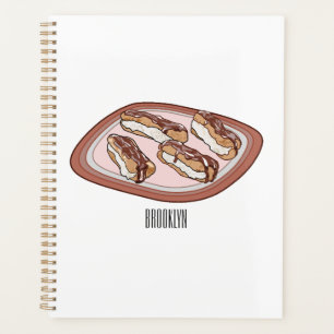 Agenda Ilustração de desenho animado de eclair de chocola