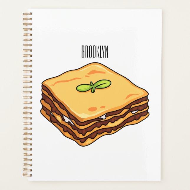 Agenda Ilustração de desenho animado de Lasagna (Frente)
