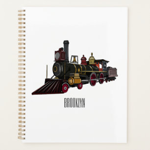 Agenda Ilustração de desenho animado de locomotiva a vapo