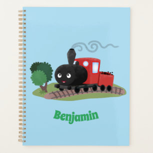 Agenda Ilustração de desenho animado de locomotiva de com