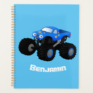 Agenda Ilustração de desenho animado de monstro azul boni