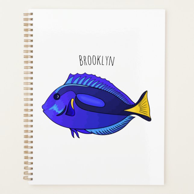 Agenda Ilustração de desenho animado de peixe marrom azul (Frente)