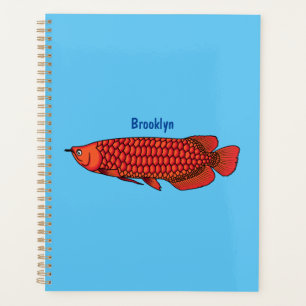 Agenda Ilustração de desenho animado de peixes da Arowana