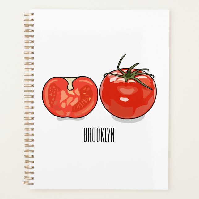 Agenda Ilustração de desenho animado de tomate (Frente)