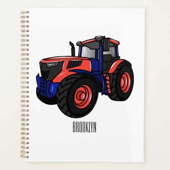 Agenda Ilustração de desenho animado de trator (Frente)