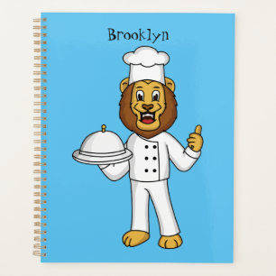 Agenda Ilustração de desenho animado do chef de leão 