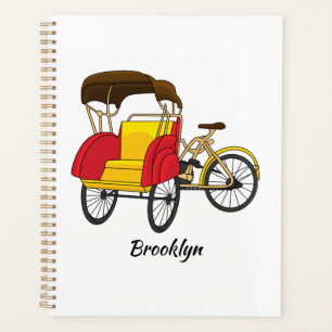Agenda Ilustração de desenho animado do rickshaw Pedica