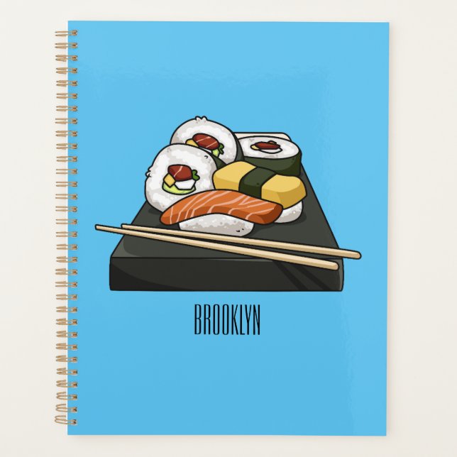 Agenda Ilustração de desenho animado Sushi (Frente)