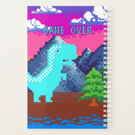 Agenda Ilustração de Dinossauro Pixelada de Jogador de Pi