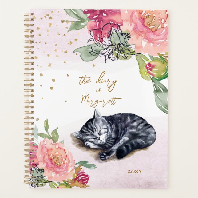 Agenda Ilustração de Gatinhos Sonolentos Ilustração de Me (Frente)