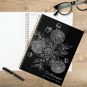 Agenda Ilustração de Linha de Flor de Campo Delicada