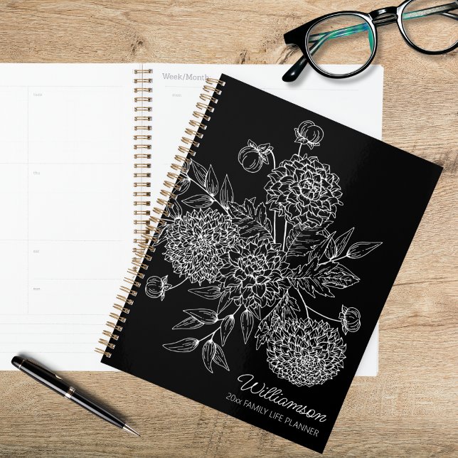 Agenda Ilustração de Linha de Flor de Campo Delicada (Criador carregado)