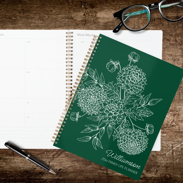 Agenda Ilustração de Linha de Flor de Campo Delicada (Criador carregado)