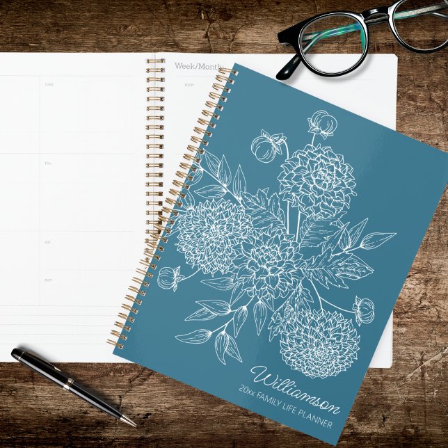 Agenda Ilustração de Linha de Flor de Campo Delicada (Criador carregado)