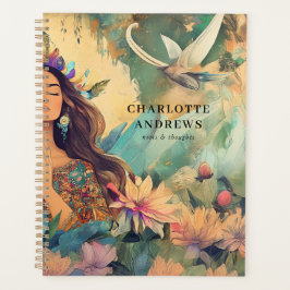 Agenda Ilustração de Mulher Espiritual Boho Mística