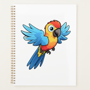 Agenda Ilustração de papagaio de desenho animado