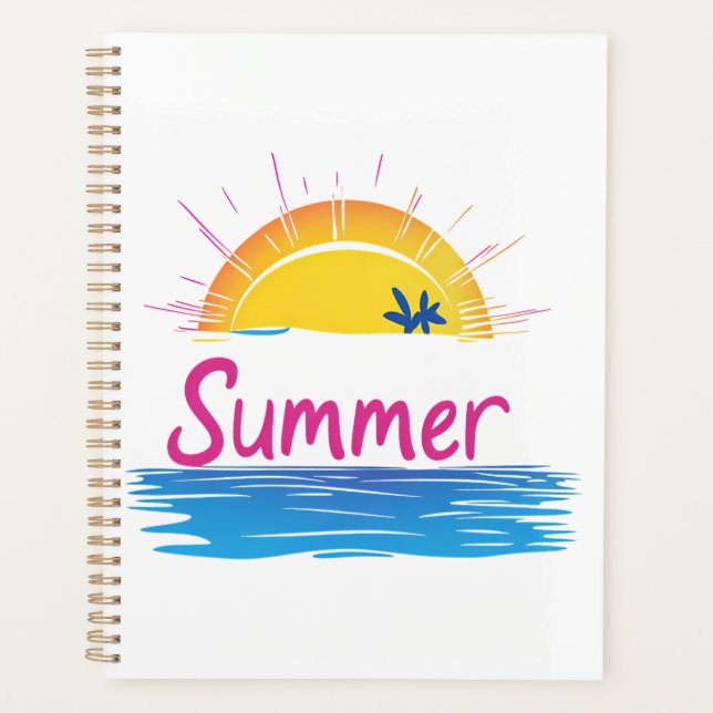 Agenda Ilustração de Praia Sunset Summer (Frente)