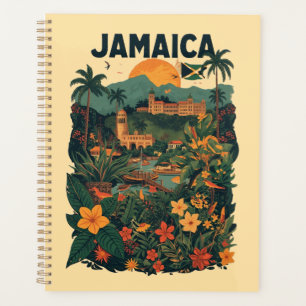 Agenda Ilustração de viagem Jamaica em estilo retrô