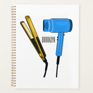 Agenda Ilustração do secador de cabelo e do alisador de c