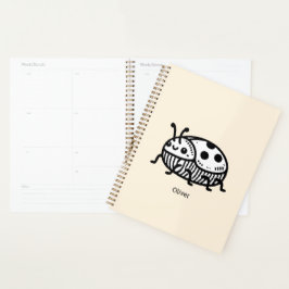 Agenda Ilustração Encantadora de Besouro Desenhada à Mão 