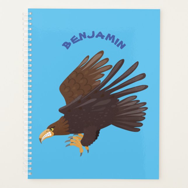 Agenda ilustração engraçada da águia-ouro (Frente)