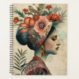 Agenda Ilustração fantasia Dama e Flores