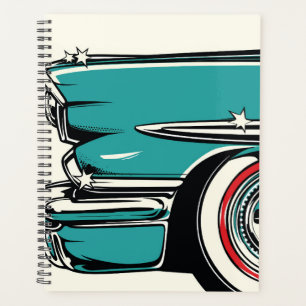 Agenda Ilustração Pop Art da Frente de um Carro Esportivo