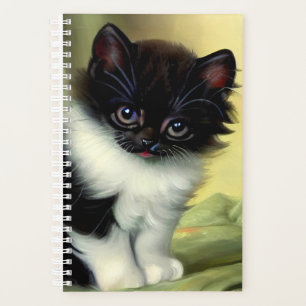 Agenda Ilustração Vintage Tuxedo Kitten