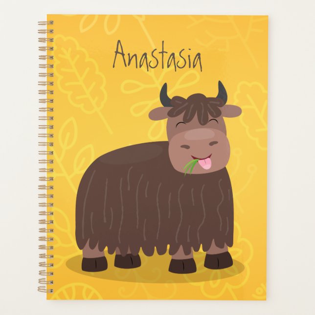 Agenda Imagem animada de relva feliz comendo iaque engraç (Frente)