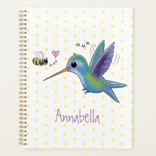Agenda Imagem de desenho animado de bee hummingbird (Frente)