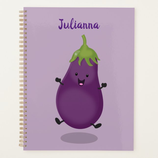 Agenda Imagem de desenho animado de beringela doce e feli (Frente)