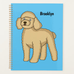 Agenda Imagem de desenho animado de poodle marrom feliz