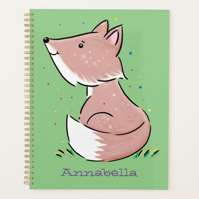 Agenda Imagem de desenho animado de raposas de bebês (Frente)