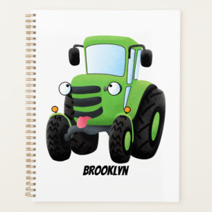 Agenda Imagem de desenho animado de trator fazenda verde-