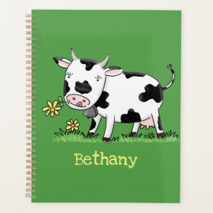 Agenda Imagem de desenho animado de uma vaca em verde