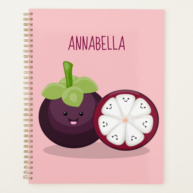 Agenda Imagem de desenho animado roxo e bonito (Frente)
