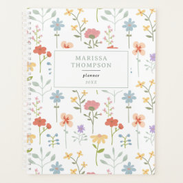 Agenda Imagem de Padrão Floral de Flores Selvagens de Aqu