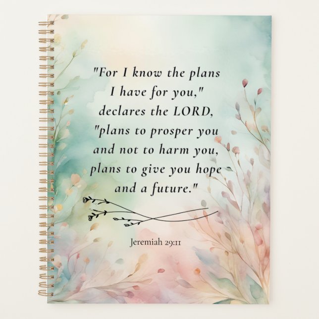 Agenda Imagem do versículo bíblico Jeremias 29:11 (Frente)