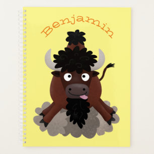 Agenda Imagem engraçada de desenho animado de bisonte de
