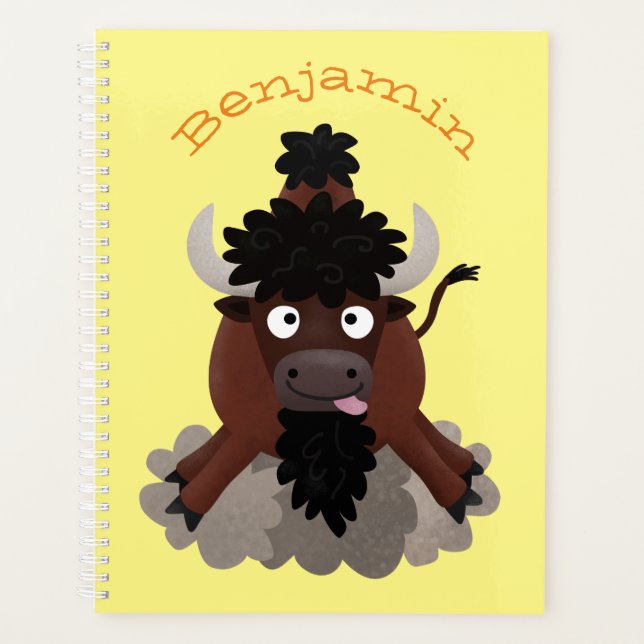 Agenda Imagem engraçada de desenho animado de bisonte de  (Frente)