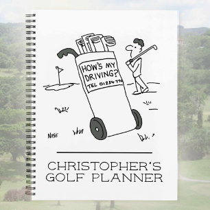 Agenda Imagem engraçada de desenho de golfista.