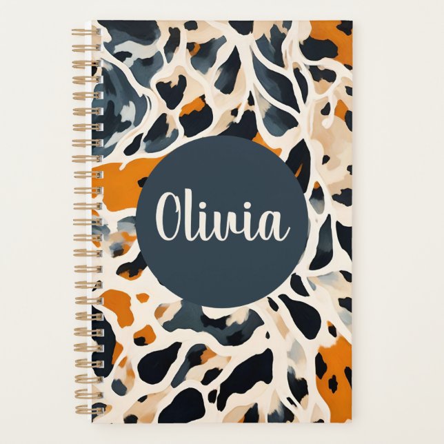 Agenda Impressão Animal Girafa Personalizada (Frente)