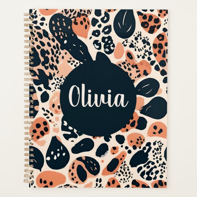 Agenda Impressão Animal Personalizada de Guepardo Leopard (Frente)